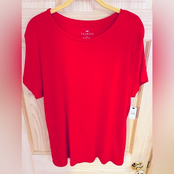 Talbots Tops - Talbots Tee Shirt Red Women's Size XL 100% Pima Cotton NWT